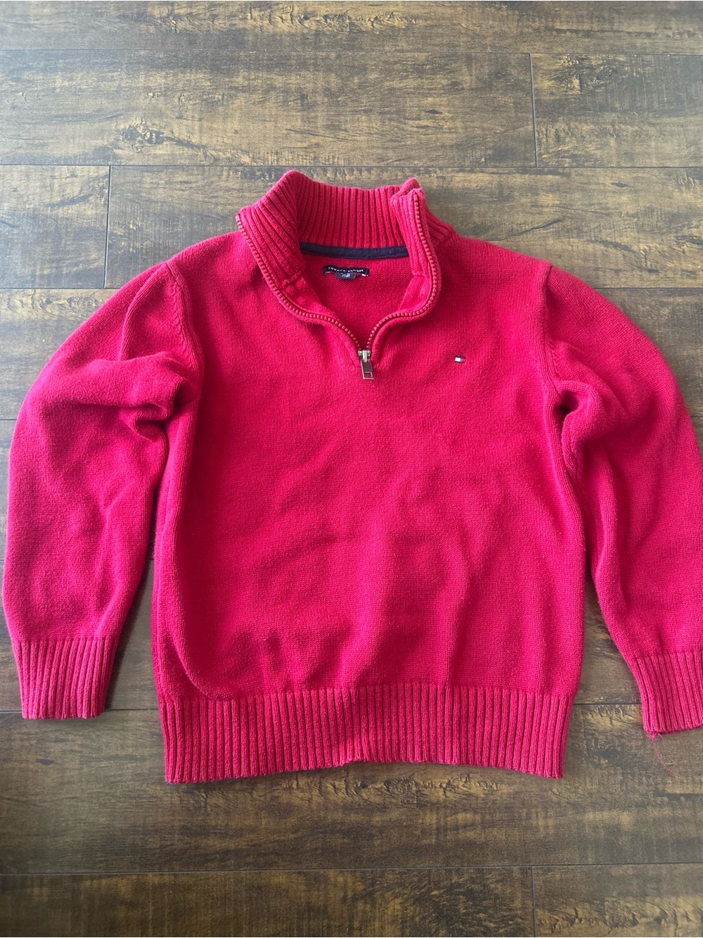 Tommy Hilfiger - Bright Red Quarter-Zip Sweater